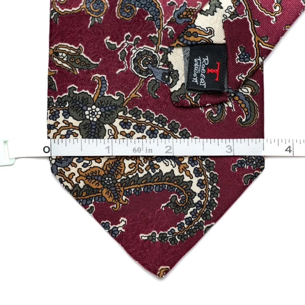 Robert Talbott Carmel‎ Valley Paisley Burgundy Silk Tie, EUC